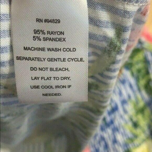 Allison Brittney Floral & Striped Blouse With Flared Sleeves Womens L‎ - Picture 8 of 9